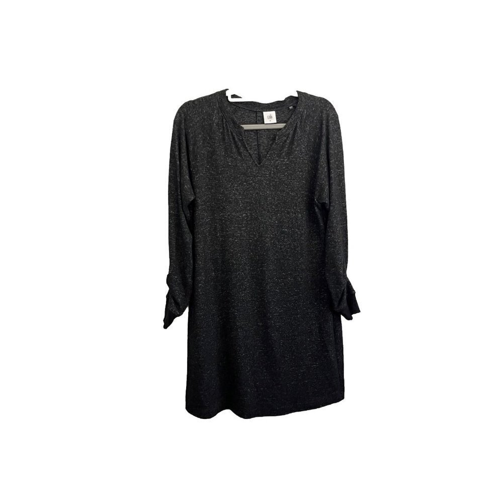Cabi The PJ Dress Sweater Dress Heather Black Flecks Women Medium